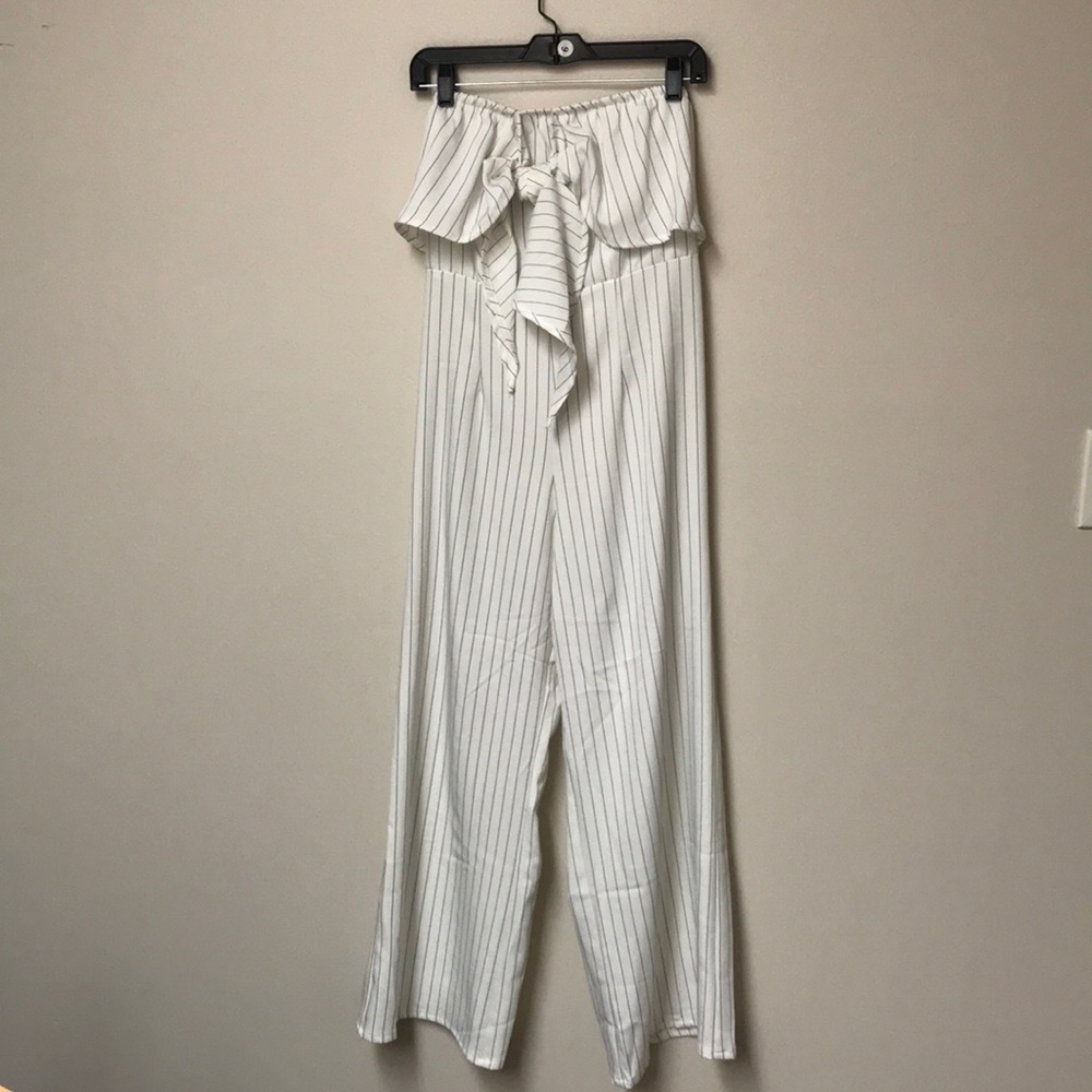 White Thin Stripped Jumper
